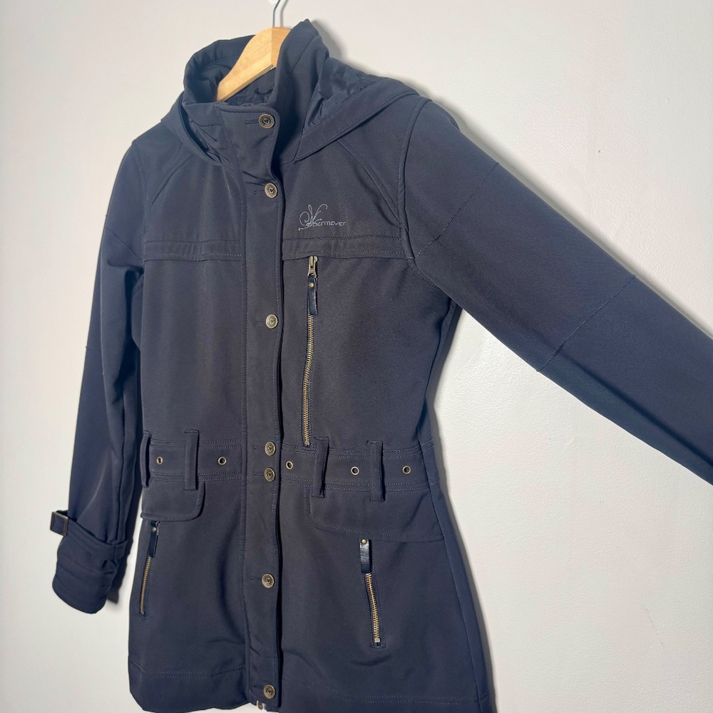 Vintage Obermeyer Hooded Women's Black Winter Coat Sz S